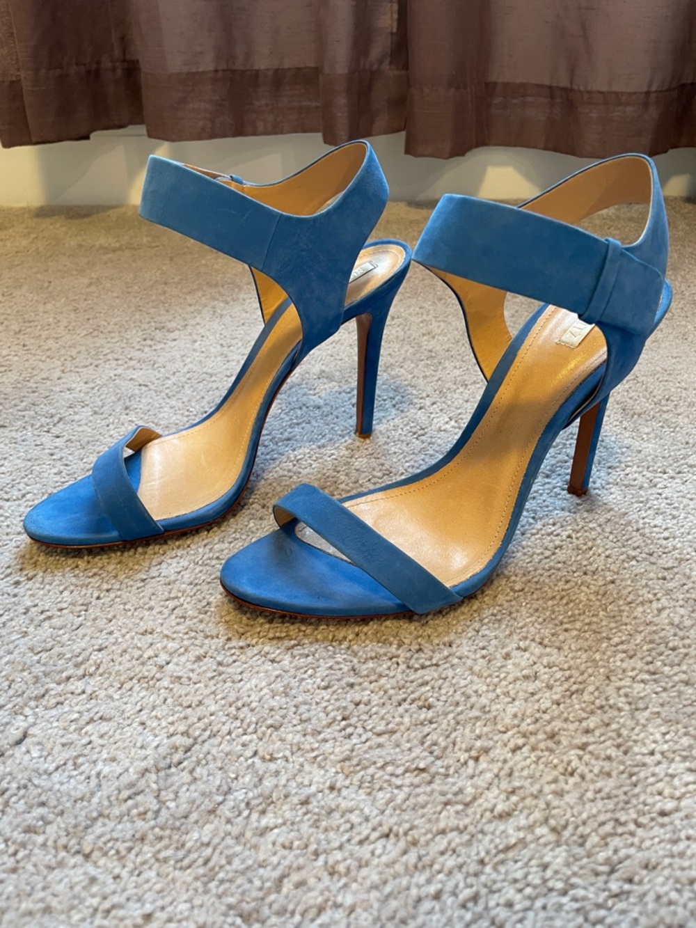 SCHUTZ Blue Suede Stiletto Sandals